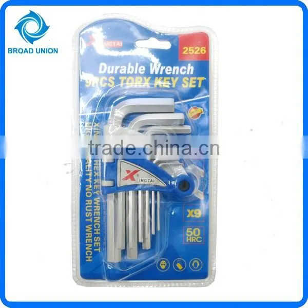 9PC Hot Sale Hex Key All Size Allen Wrench Hex Key Set