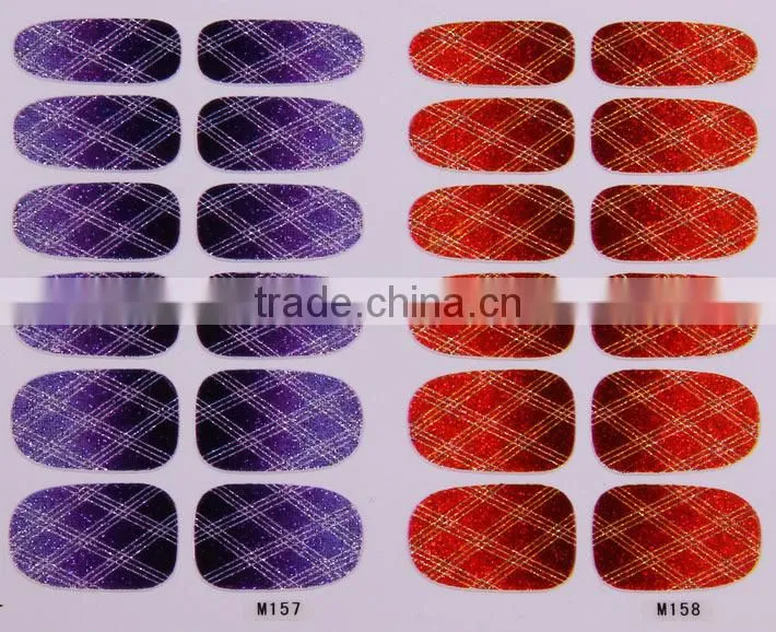 Hot Selling gradient color nail sticker for girls, Gradient nail stick Fashion Nail art Decals