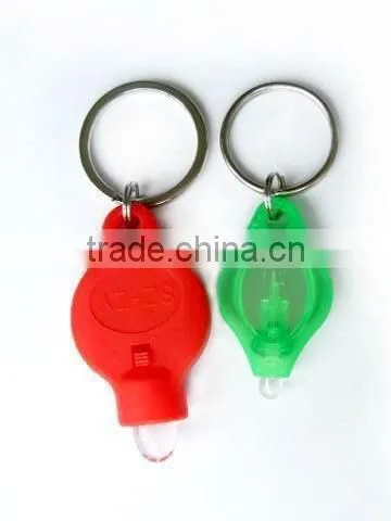 7 Color Plastic White Light Cheap Custom Fashion LED Keychain For Souvenirs And Gifts