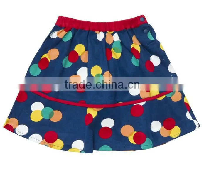 2013 Newest fashion navy printed kids mini skirt