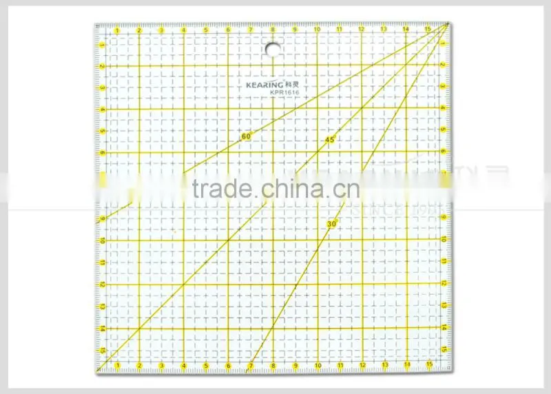 Kearing Clear Rigid Acrylic Plastic Square Rulers For Quilting / Square Quilting Rulers 15 * 15 INCH #KPR1515