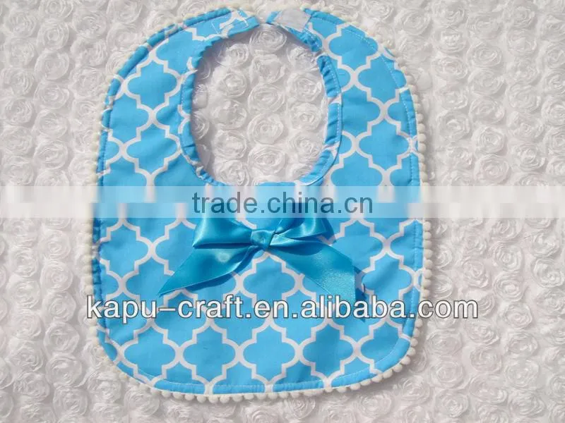 New style quatrefoil baby bibs with bow