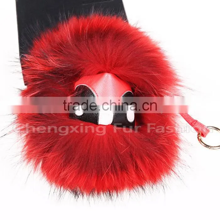 CX-R-48K Cute Accessories Fashion Genuine Fox Raccoon Fur Key Chains