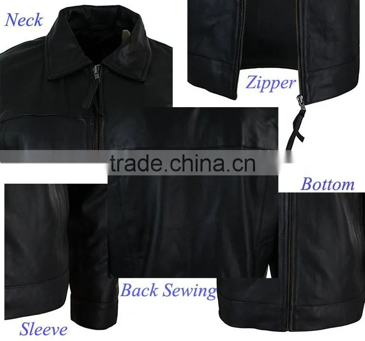 Hot sale prices men motorcycle leather jacket