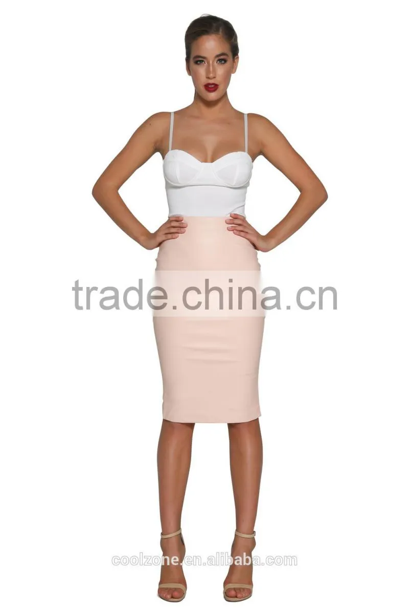 Wholesale PU leather pencil skirt fashion leather skirt women