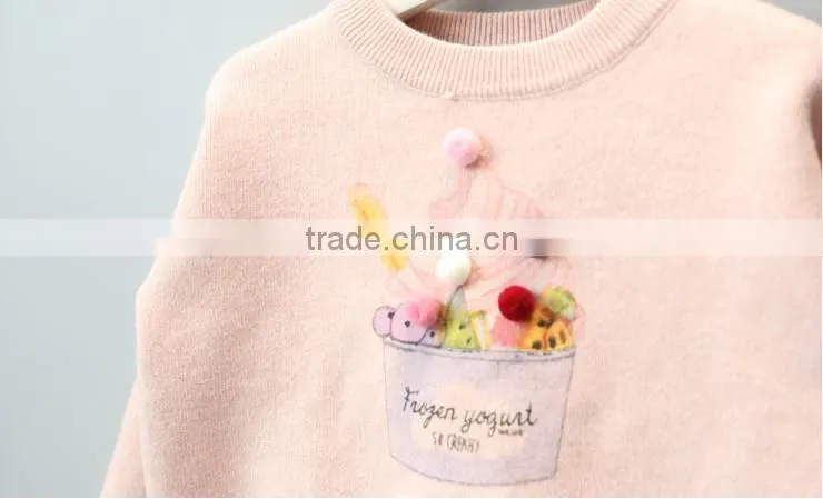 Latest Baby Girl Cartoon Pattern Pullover Sweater Design
