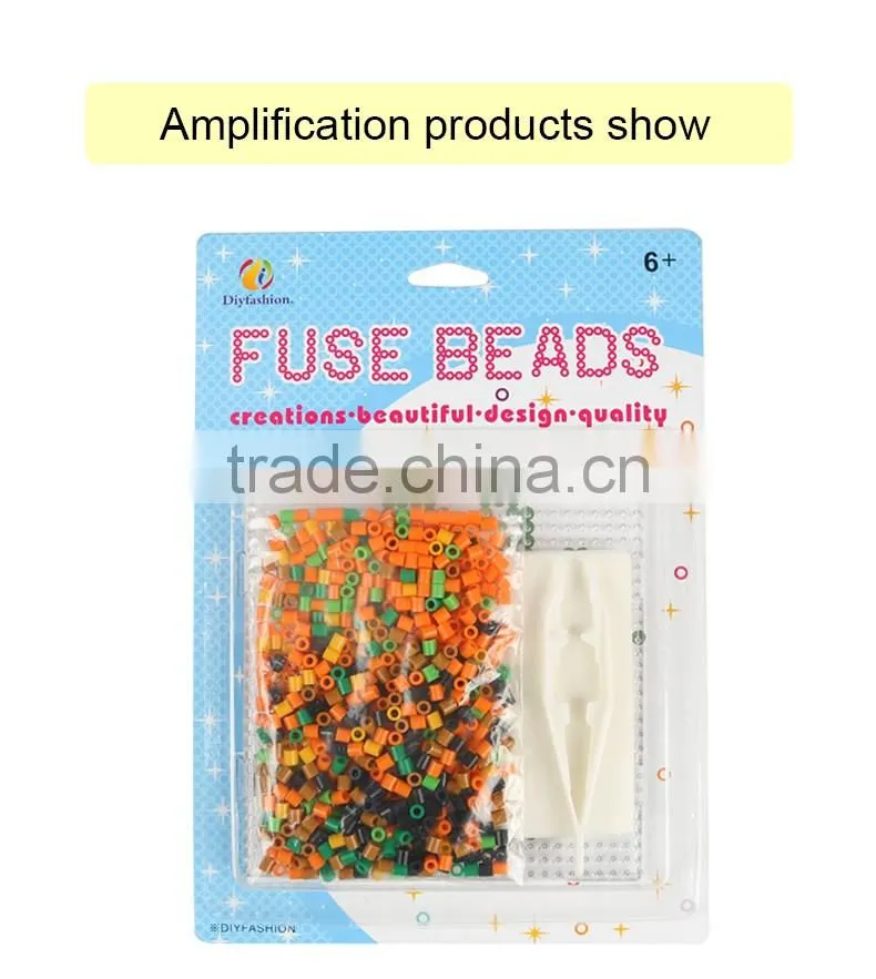 Diyfashion 5mm hama perler fuse beads round pumpkin set with puzzle iron paper and twezzer hama beads toys for kids 18089