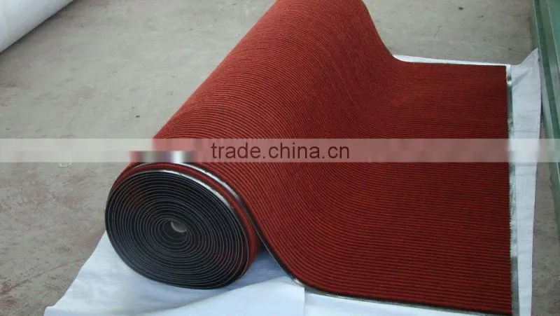 needle punched ribbed non-woven carpet with pvc backing