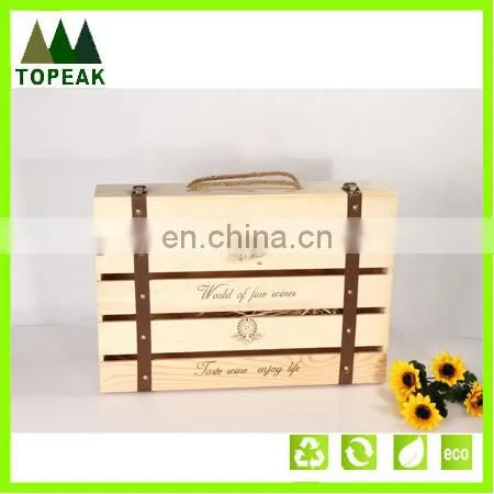 Various dimensions high quality natural wine box wooden box