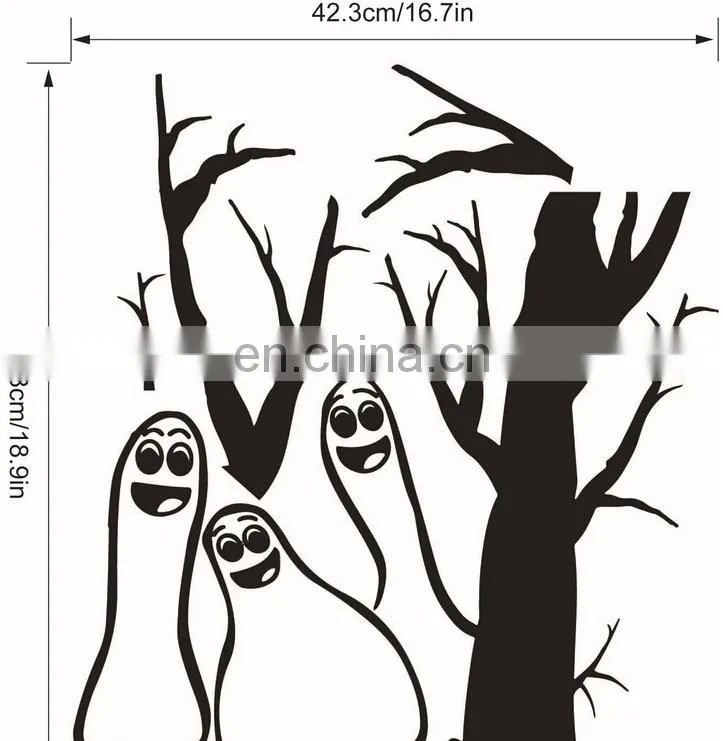 Halloween Theme Ghost and Tree Window/Wall Sticker Halloween Decoration Home Decoration