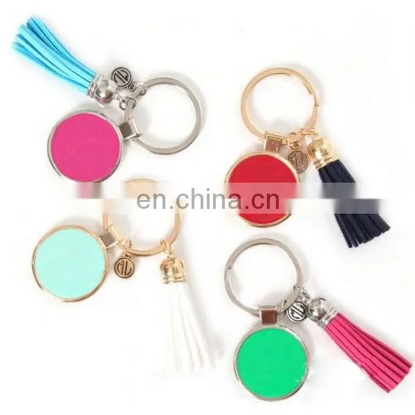 Enamel Disc Keychain for Monogram Antique Silver with Rhodium Disc Keychain