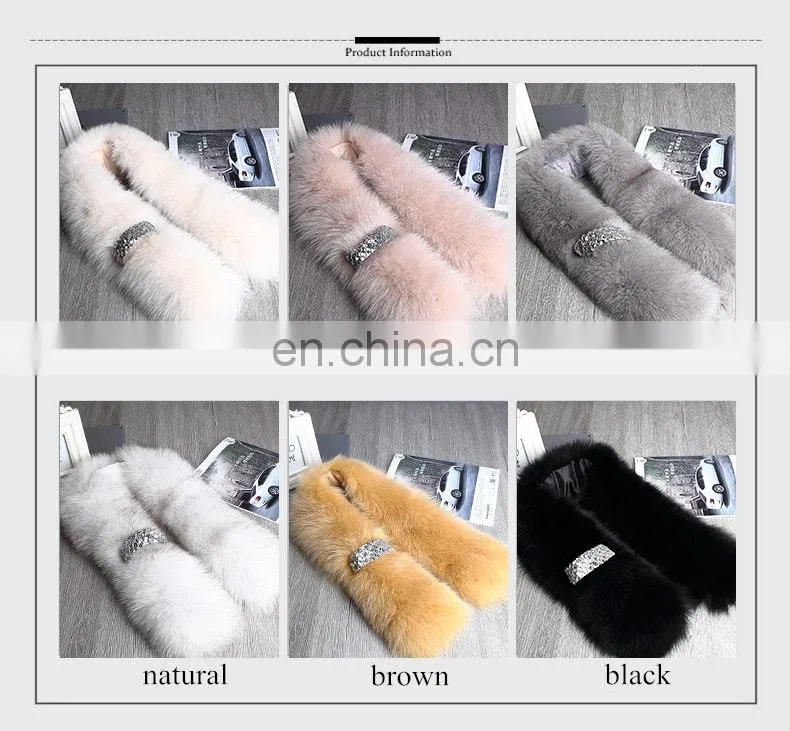 Star Style Women Winter Fox Fur Scarf Collar Super Fashion Long Scarf