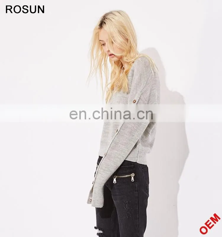 Girl Long sleeves with buttons Knit Pullover sweater