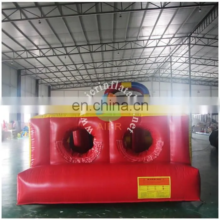 Giant red Inflatable Obstacle Course