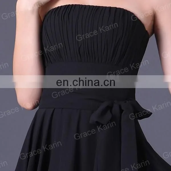 Grace Karin Strapless Knee Length Chiffon Bridesmaid Dress CL4096