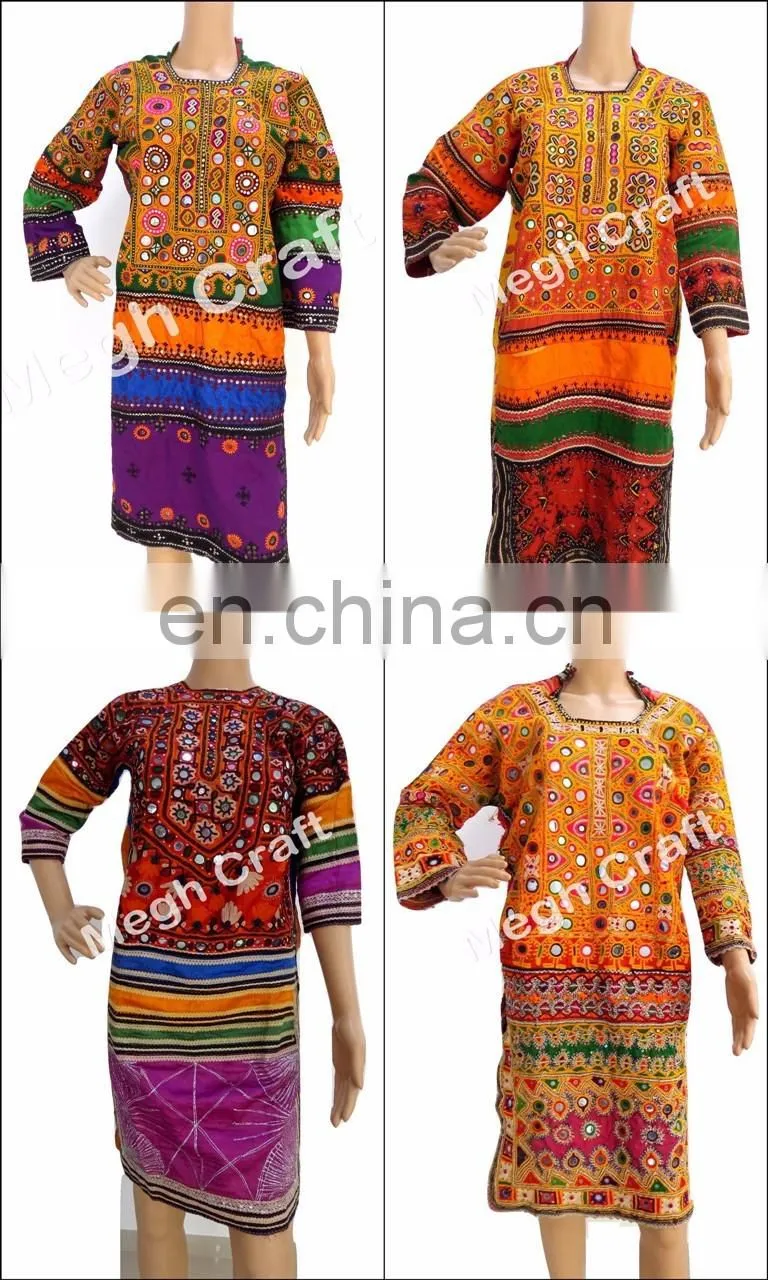 Handmade Balochi Coins Dress-Kuchi Vintage Tribal Dress -Kohistani Ethnic Costume Dress With Tassels
