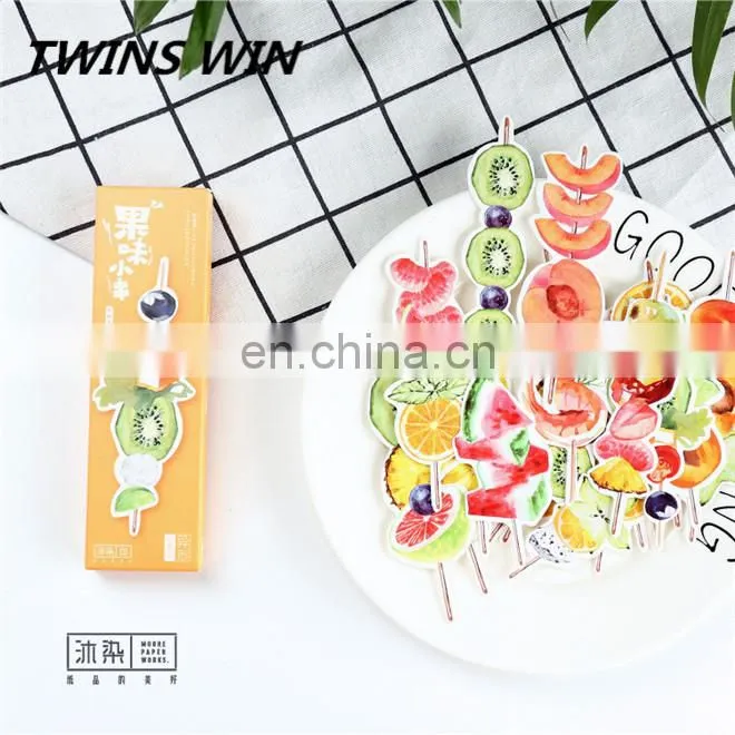 Hot sale popular creative school stationery supplies promotional free sample cartoon paper different fruit shaped bookmark clips