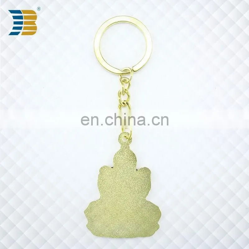 3D Indian lady custom painted gold plating keychain