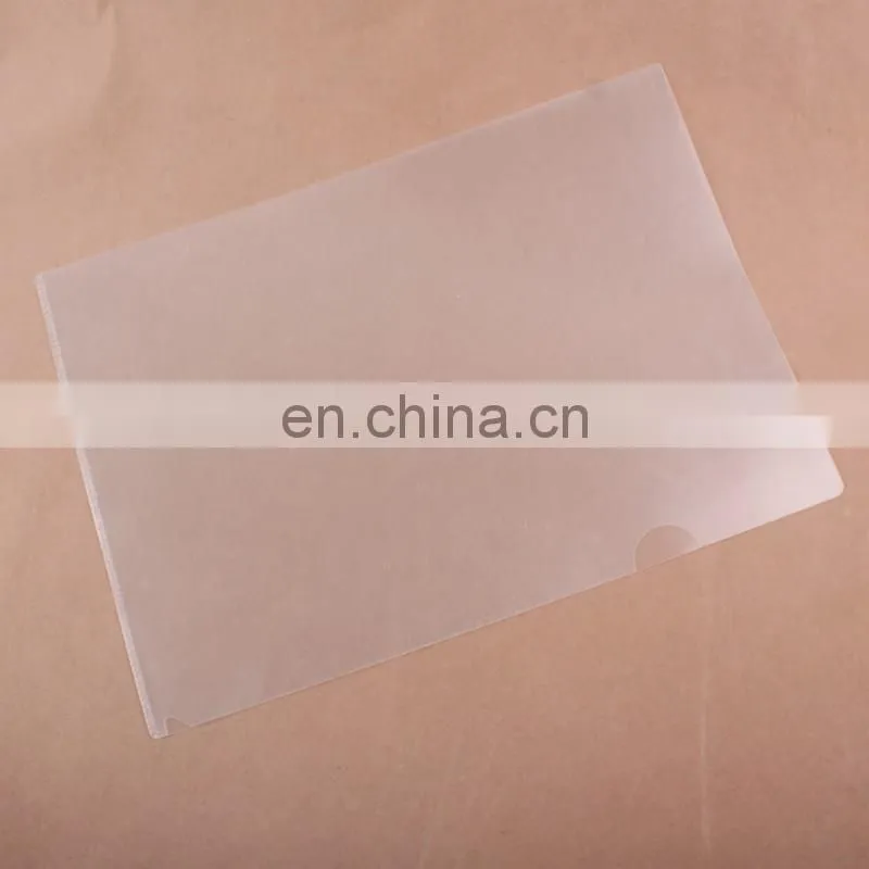 Promotional wholesale document holder custom a4 size L shape clear pp plastic file folder