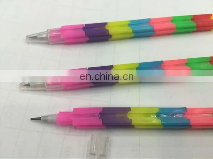 stacking pencil 8 colors multi point pencil bullet pencil