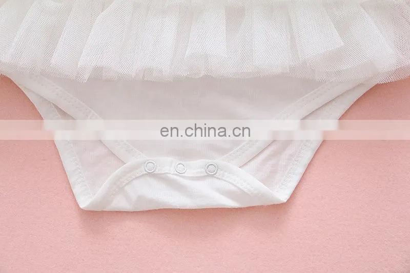 Wholesale Baby Girls Cotton Clothes Princess Ruffle Birthday Baby Girls Party Romper