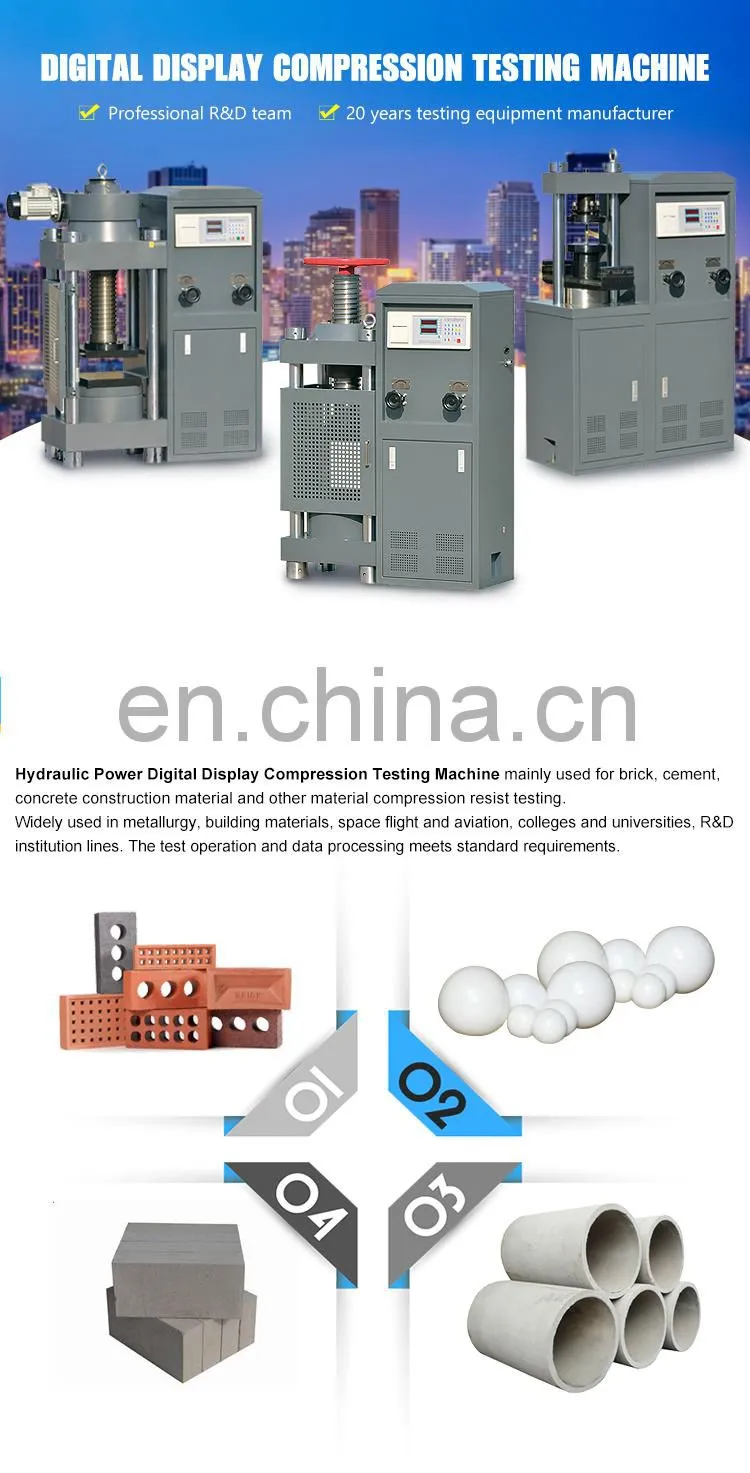 YES 300KN Digital Display Cement Cube/Brick Compressive Strength Testing Equipment/Concrete Price Compression Tester