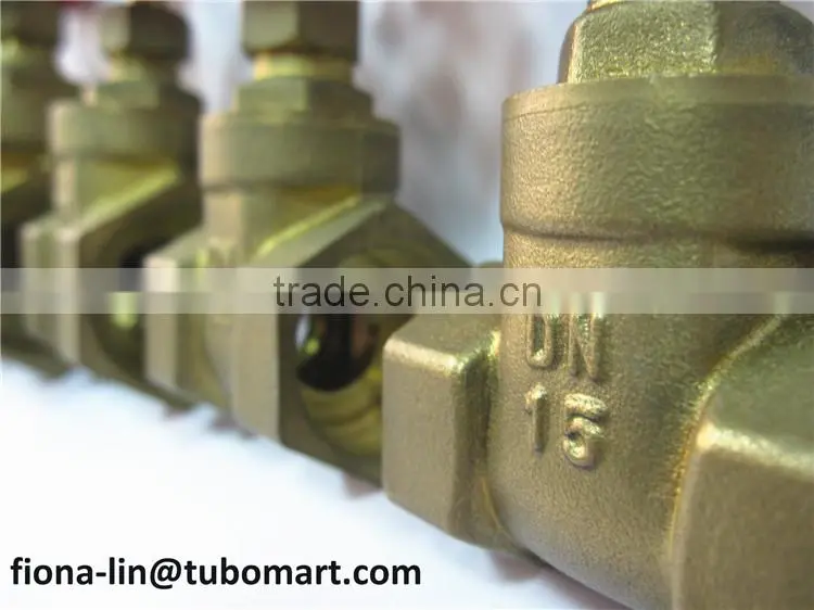 brass gate valve with brass stem and steel handle of high quality and good price
