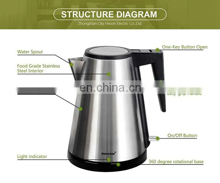 Hotel Water electric kettle price stainless steel 304 wholesales