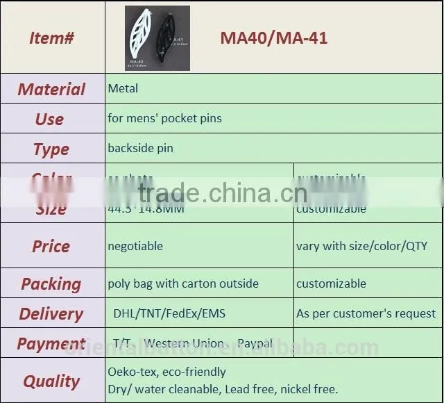 fashion leaf shape lapel pin