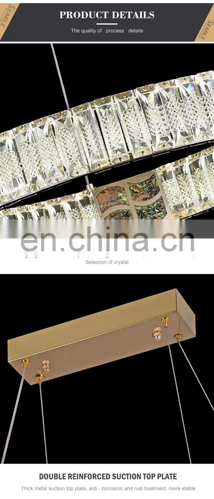 Modern Style Residential Decoration Living Room Dining Room Luxury LED Crystal Pendant Lamp