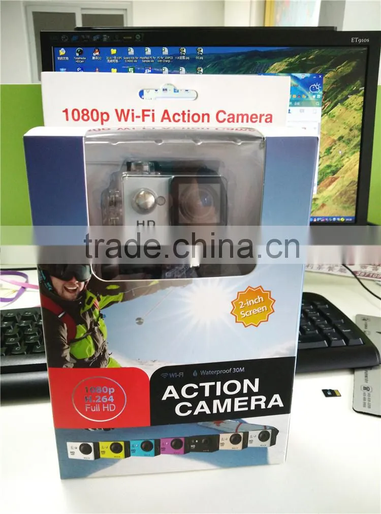 China Supply Sport action camera 2.0 inch TFT LCD Screen1080p night vision action camera 170 Degree Ultra wide angle lens