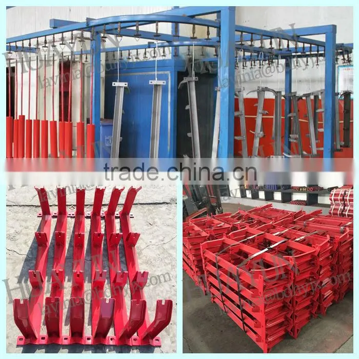 1000mm belt width angle steel trough idler frame belt conveyor idler frame
