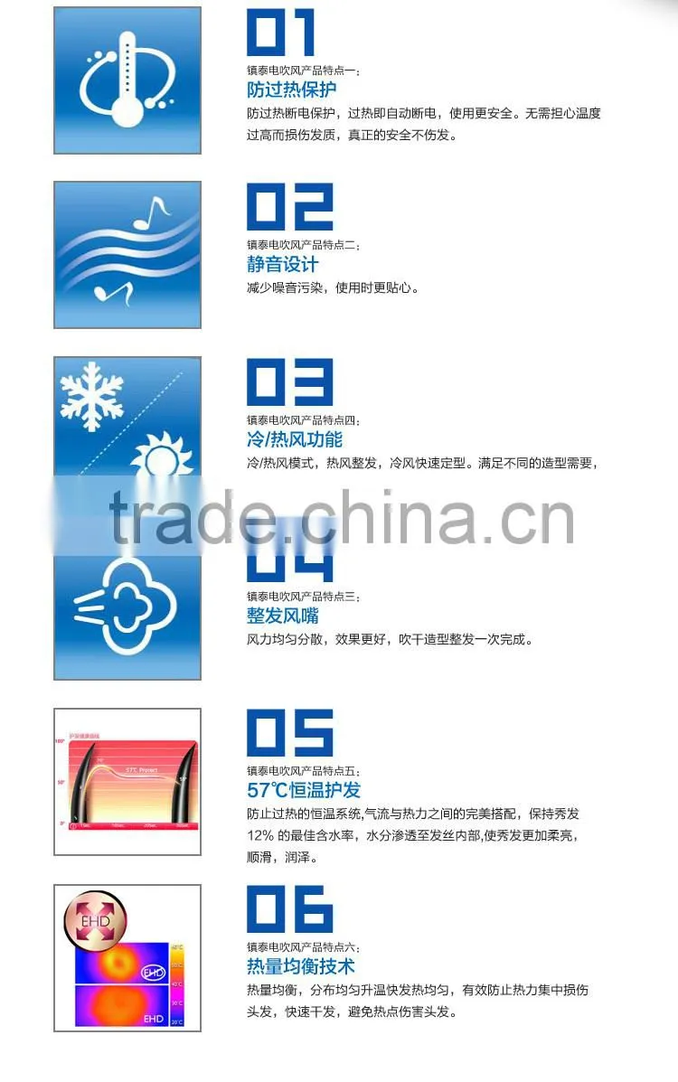 Big Power Hair Dryer Student Use Electric Hair Dryer Beauty Products With Comb