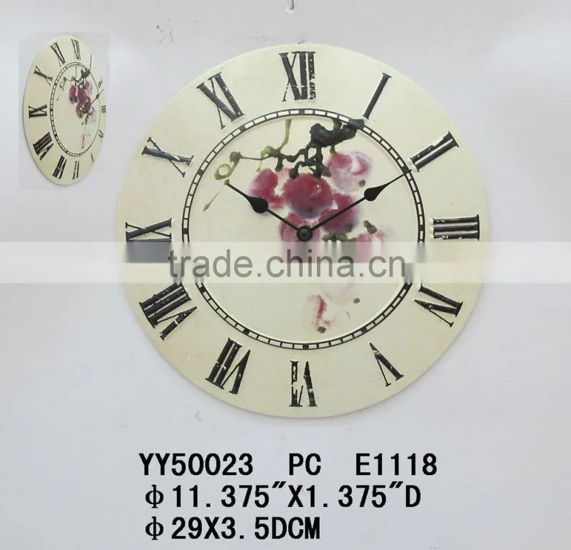 paris tower round metal wall clock, hang clock