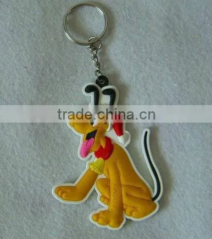 cartoon 3d rubber keychain, souvenir PVC keyring Guangzhou manufacturer