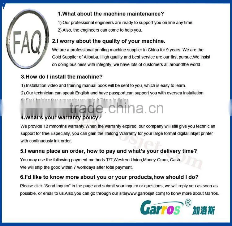 Garros Best Quality Eco solvent ink for digital printing