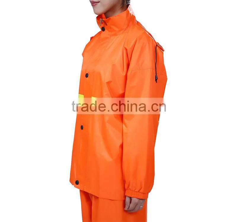 YANLI 100%waterproof,orange safety pvc vinyl reflective raincoat /reflective raincoat for adult