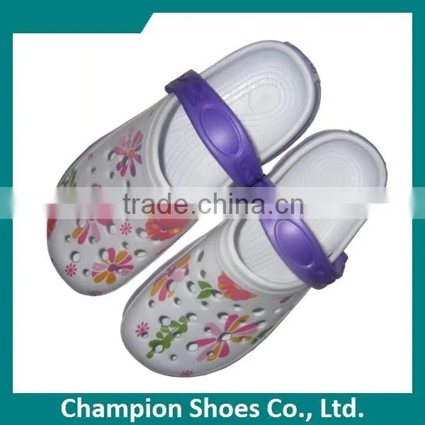 Custom Water-tranfer Printing Ladies Clogs Shoes