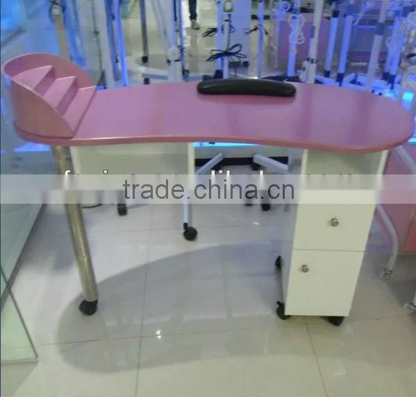 VY-8607C Beautiful pink nail salon equipment nail tables for sale