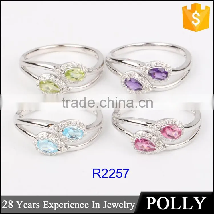 Custom silver big stone sample wedding ring designs for women