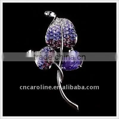 2012 New Design Vintage Crystal Flowery Brooch Pins