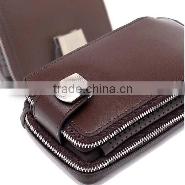 2014 high end men mobile phone wallet case leather cell phone wallet