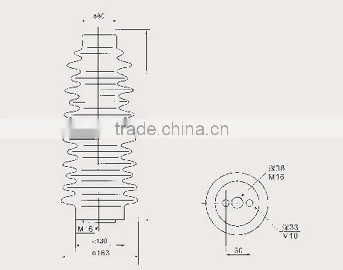 35kv High Voltage epoxy resin capacitive insulator/transducer,capacitive divider