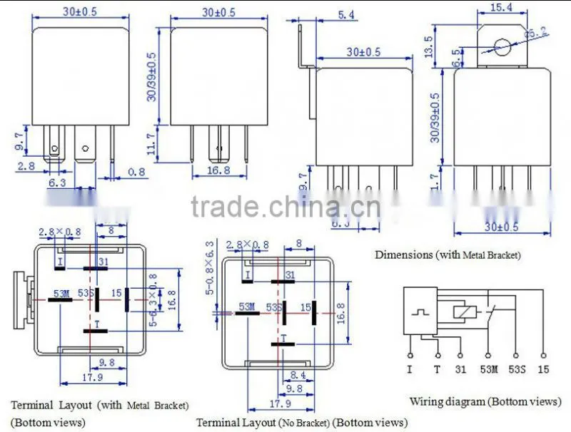 Automotive relay Wiper Relay for car 12V WM WR19