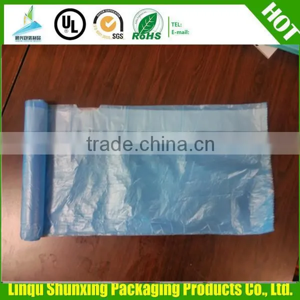 rubbish bag / colored drawstring trash bags on roll