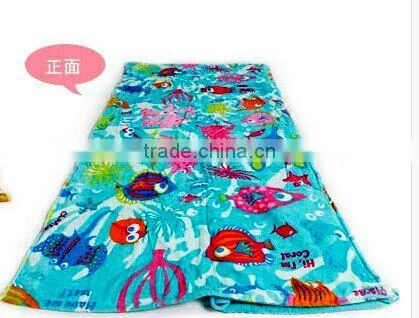 100% cotton fish reactive printing beach towel bag wholesale