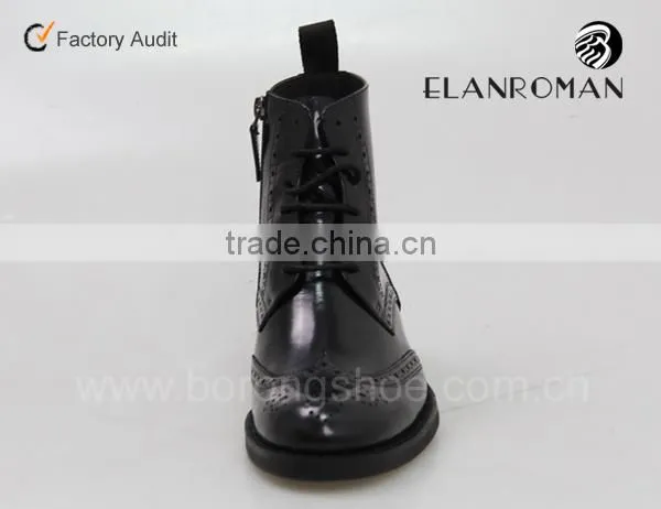 Leather boots men dress boots shoes with zipper