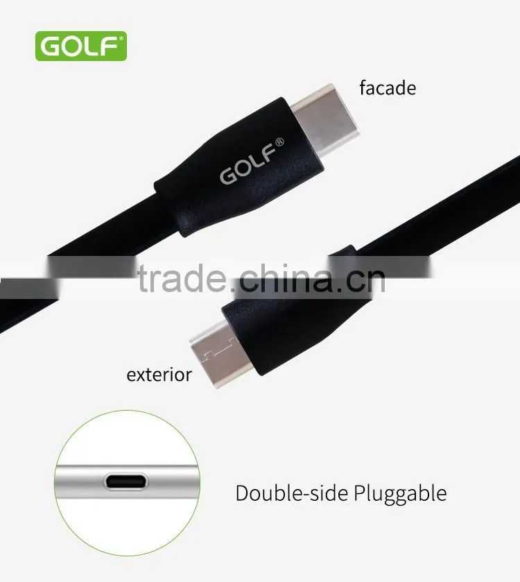 GOLF Original 1M type-c quick charge and data cable 2.1A TPE flat wire cable for type-c device