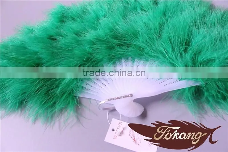 Christmas Occasion Chinese Feather Hand Fans And Turkey Feather Fan For Wedding Decoration