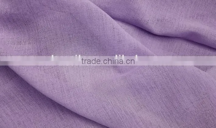 Plain coloured polyester linen curtain fabric